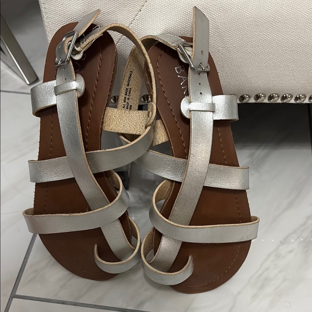 Bakers Metallic Silver Strappy Sandals